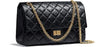 Chanel 2.55 Handbag Aged Calfskin Black