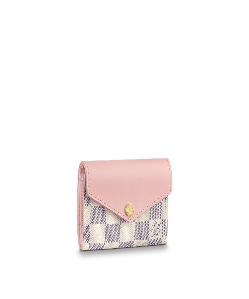 LV Zoé Wallet Damier Azur Eau de Rose Pink