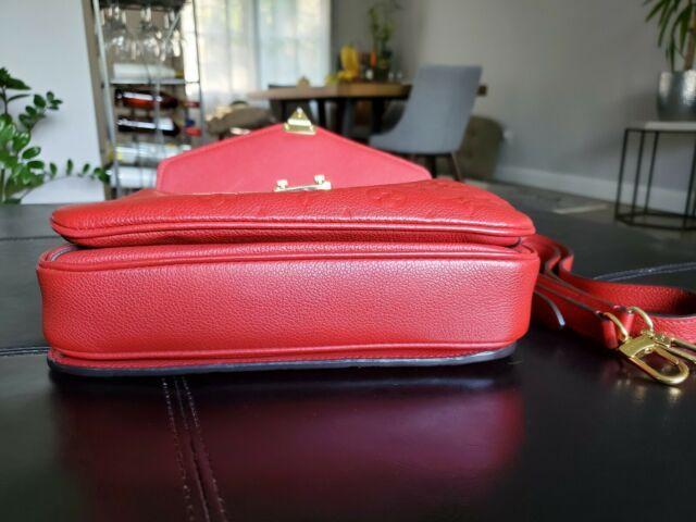 LV Pochette Metis Monogram Empreinte Leather Cerise/Blue