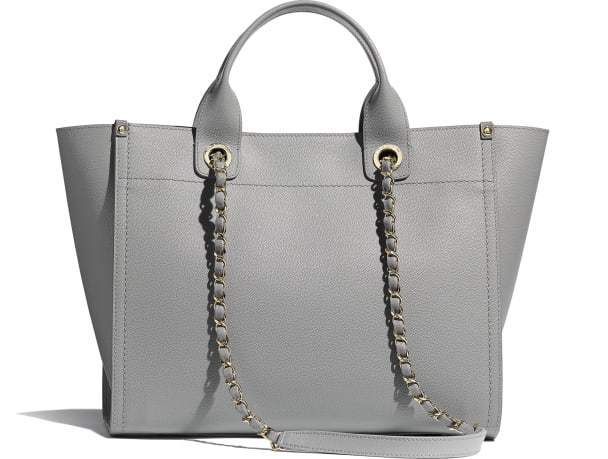 Chanel Deauville Fabric Tote Gray best quality