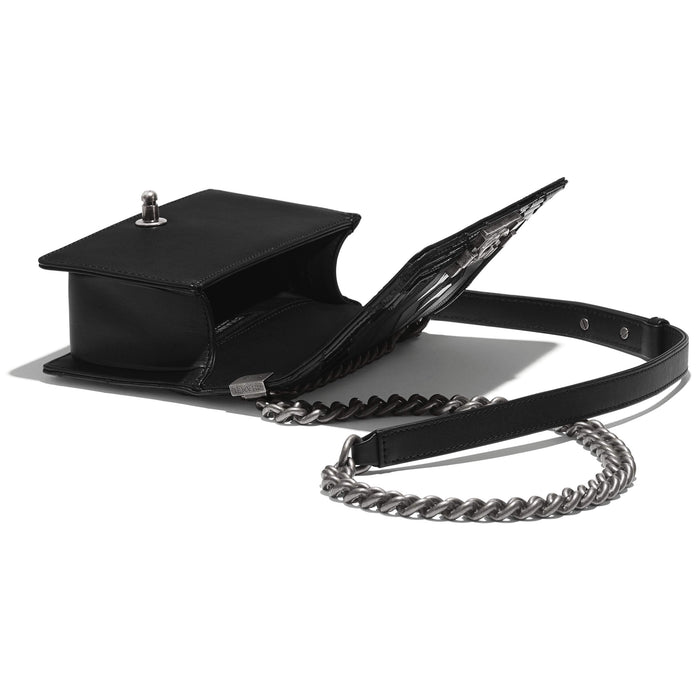 Chanel Le Boy Wallet On Chain – WOC Black Chevron Lambskin