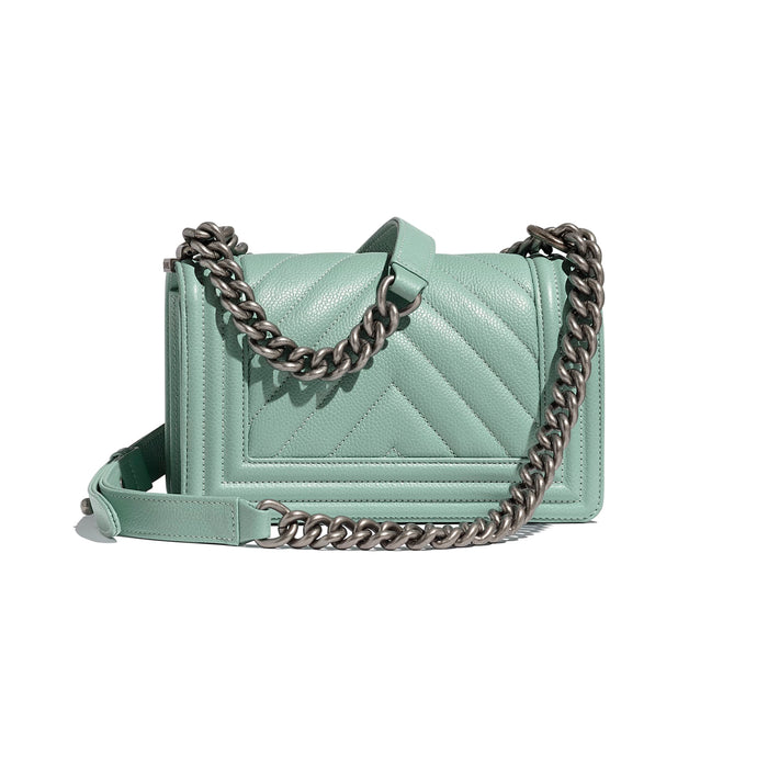 Chanel Boy Medium Caviar Leather Sky Blue