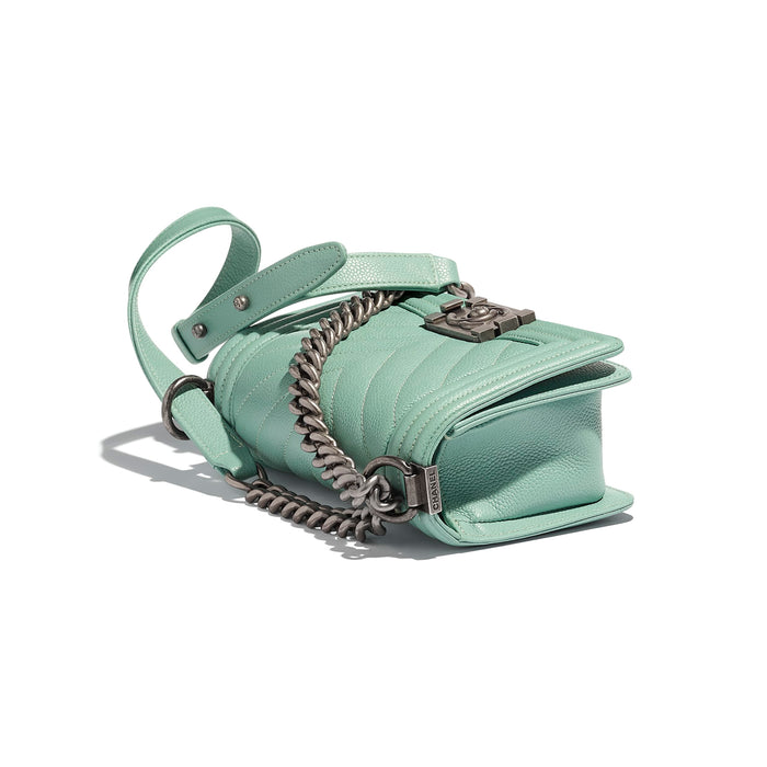 Chanel Boy Medium Caviar Leather Sky Blue
